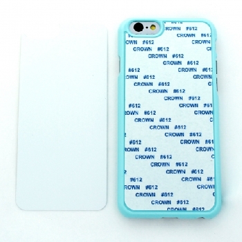2D Чехол пластиковый для iphone 6 голубой (со вставкой под сублимацию)