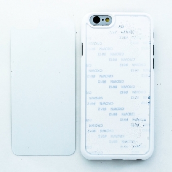 2D Чехол пластиковый для iphone 6 белый (со вставкой под сублимацию)