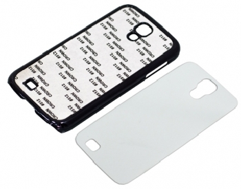 2D Чехол пластиковый для Samsung Galaxy S4 черный хромированный (со вставкой под сублимацию)