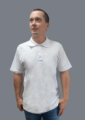Рубашка поло Мужская 58/4XL  Белая Cotton line
