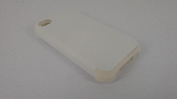 3D Чехол белый пластиковый матовый чехол для смартфона Apple iPhone  4/4s с белым силиконовым противоударным бампером  (для 3D-вакуумной машины)