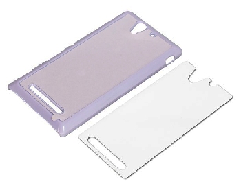 2D Чехол пластиковый для смартфона Sony Xperia С3 белый (со вставкой под сублимацию)