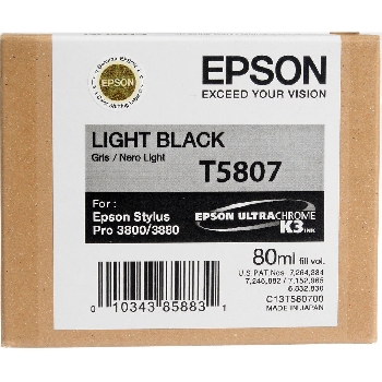 Картридж для широкоформатного плоттера Epson Stylus Pro 3800/3880 C13T580700 Light Black T5807