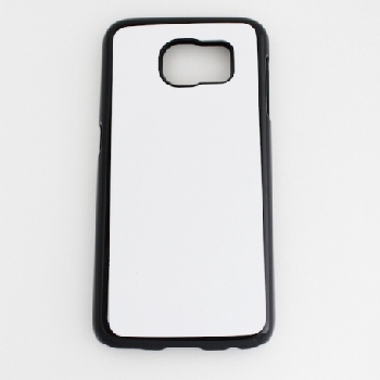 2D Чехол пластиковый для Samsung Galaxy S6 черный хромированный (со вставкой под сублимацию)