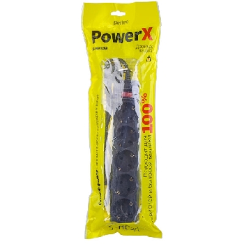 Сетевой фильтр Perfeo PowerX 1,8м 5розеток черный
