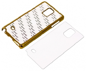 2D Чехол пластиковый для Samsung Galaxy Note 4 золотой хромированный (со вставкой под сублимацию)