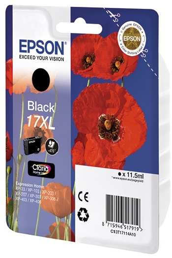 Картридж для струйного принтера Epson Expression Home XP-103 C13T17114A10 черный 17 XL