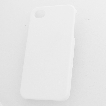 3D Чехол пластиковый флуоресцентный для смартфона Apple iPhone  4/4S белый глянцевый (для 3D-вакуумной машины)