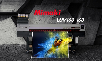 УФ рулонный широкоформатный принтер Mimaki UJV100-160 с белыми чернилами LUS-210