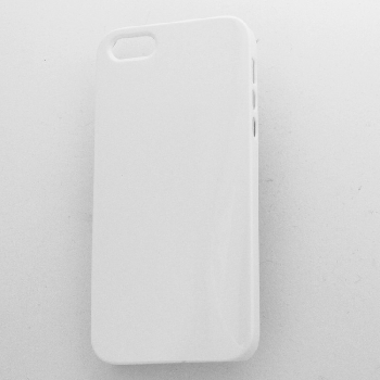 3D Чехол пластиковый флуоресцентный для смартфона Apple iPhone  5/5S белый глянцевый (для 3D-вакуумной машины)