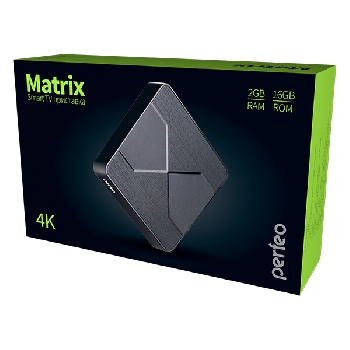 Цифровая приставка Perfeo SMART TV BOX приставка MATRIX, Android 9.0 Amlogic S905X2 2Gb/16Gb, Blutooth 4.1