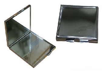 Зеркальце макияжное металлическое квадратное 60х65мм (зона под нанесение 55х55мм)