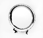Тарелка для сублимации, круглая( серебристого цвета ),  металлическая 25см