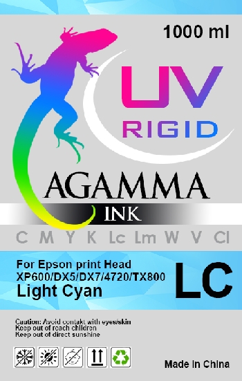 УФ чернила UV-Rigid AGAMMA 1л./бут. L. Cyan (для твердых поверхностей)