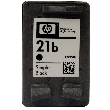 Картридж для струйного принтера HP 21b (C9351BE) Черный Black (o)