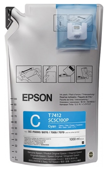 Чернила сублимационные Epson SureColor SC-F6000 (Cyan) C13T741200 (1 литр)