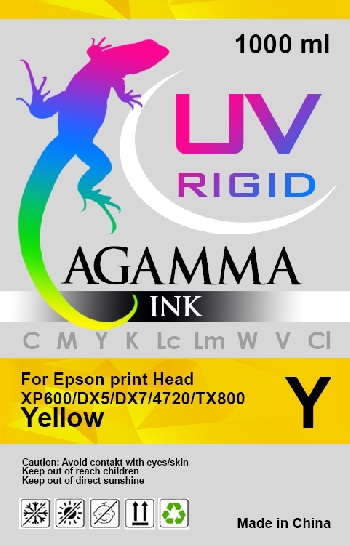 УФ чернила UV-Rigid AGAMMA 1л./бут. Yellow (для твердых поверхностей)
