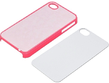 2D Чехол пластиковый для iphone 4/4s розовый (со вставкой под сублимацию)