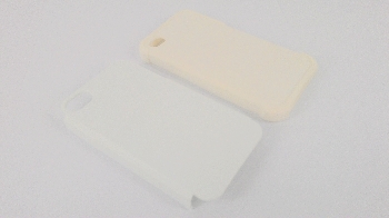 3D Чехол белый пластиковый матовый чехол для смартфона Apple iPhone  4/4s с белым силиконовым противоударным бампером  (для 3D-вакуумной машины)