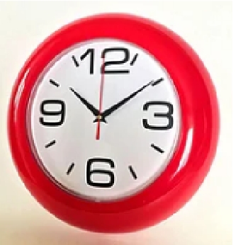 Часы акриловые D30 см красные