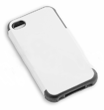 3D Чехол белый пластиковый глянцевый чехол для смартфона Apple iPhone  5/5s с черным силиконовым противоударным бампером  (для 3D-вакуумной машины)