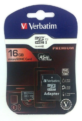 Micro SDHC 16 GB Verbatim Class10