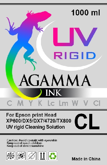 УФ чернила UV-Rigid 1л./бут. Cleaning (для твердых поверхностей) AGAMMA