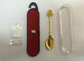 Ложка сувенирная золотая с линзой В ФУТЛЯРЕ