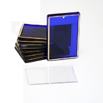Фото-магнит прямоугольник синий с тиснением (25шт в упак.) 52х77 мм