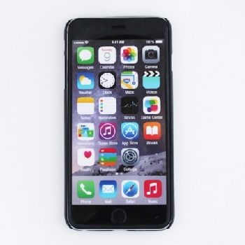 2D Чехол пластиковый для iphone 6 PLUS черный (со вставкой под сублимацию)