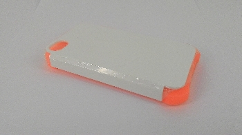 3D Чехол белый пластиковый глянцевый чехол для смартфона Apple iPhone  4/4s с розовым силиконовым противоударным бампером  (для 3D-вакуумной машины)