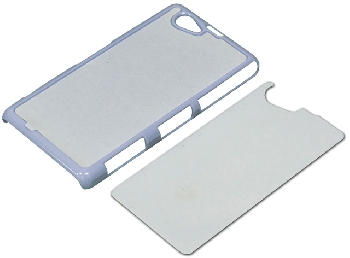 2D Чехол пластиковый для смартфона Sony Xperia Z1 Mini белый (со вставкой под сублимацию)