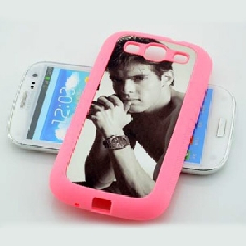 2D Чехол-бампер пластиковый для Samsung Galaxy S3 i9300 розовый (со вставкой под сублимацию)