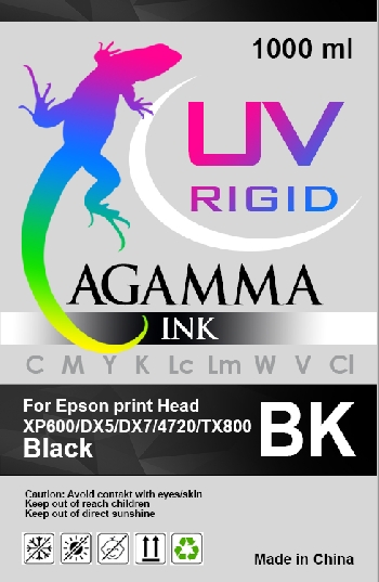 УФ чернила UV-Rigid AGAMMA 1л./бут. Black (для твердых поверхностей)